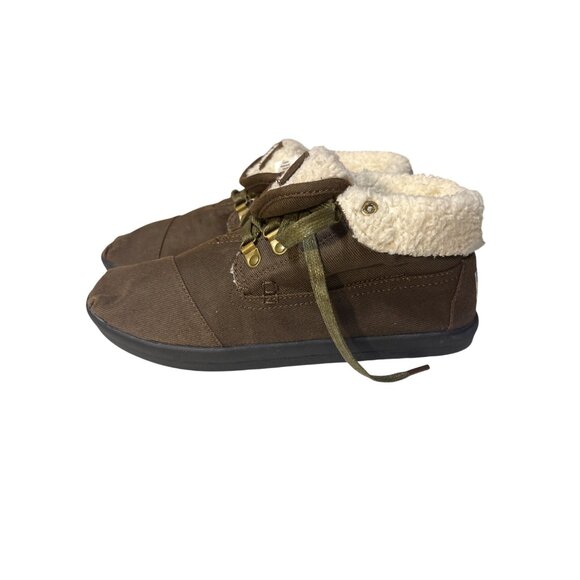 TOMS Womens Brown Lined Lace-Up Ankle Boots Size 9 - Picture 1 of 7